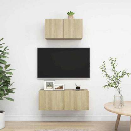 vidaXL 2 Piece TV Cabinet Set Engineered Wood Width 60/80 cm