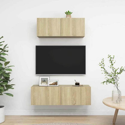 2 Piece TV Cabinet Set Engineered Wood Width 80/100 cm Sonoma oak