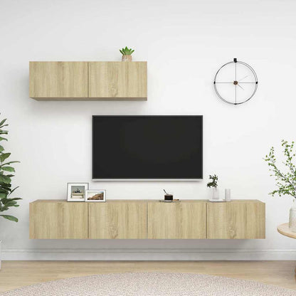 3 Piece TV Cabinet Set Engineered Wood Width 100 cm Sonoma oak