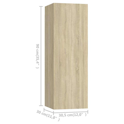 4 Piece TV Cabinet Set 30.5x30x90 cm Engineered Wood Sonoma oak