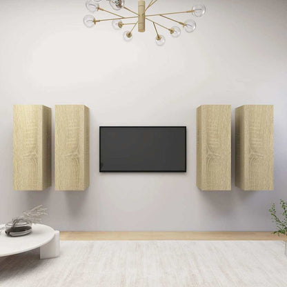 4 Piece TV Cabinet Set 30.5x30x90 cm Engineered Wood Sonoma oak