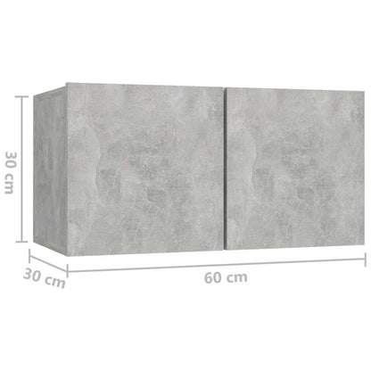 vidaXL 4 Piece TV Cabinet Set Concrete Grey Engineered Wood 6