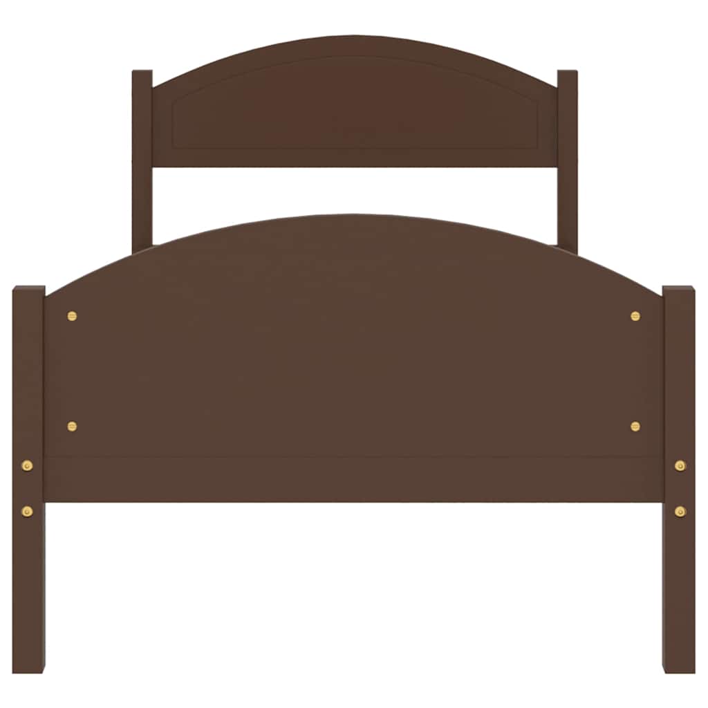 vidaXL Bed Frame without Mattress Dark Brown Solid Pine Wood 100x200cm 4