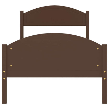 vidaXL Bed Frame without Mattress Dark Brown Solid Pine Wood 100x200cm 4