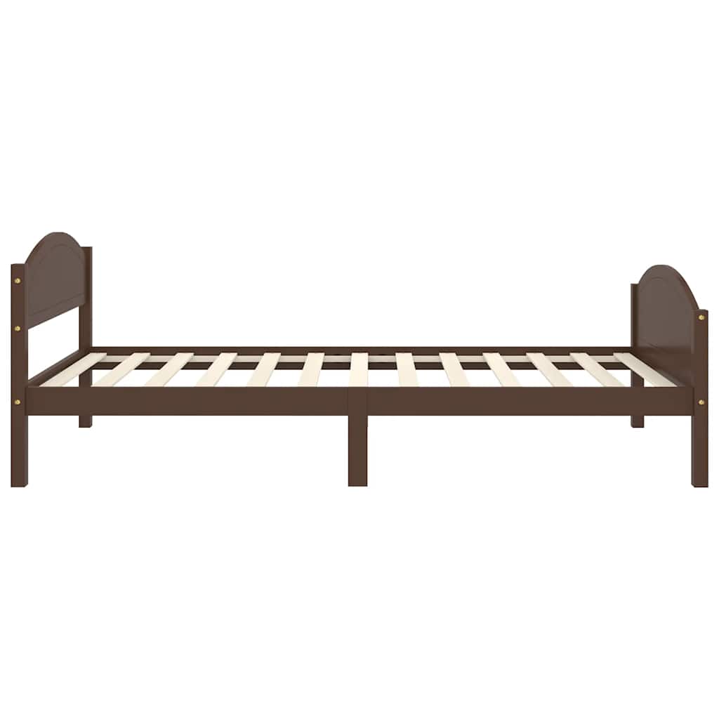 vidaXL Bed Frame without Mattress Dark Brown Solid Pine Wood 100x200cm 5