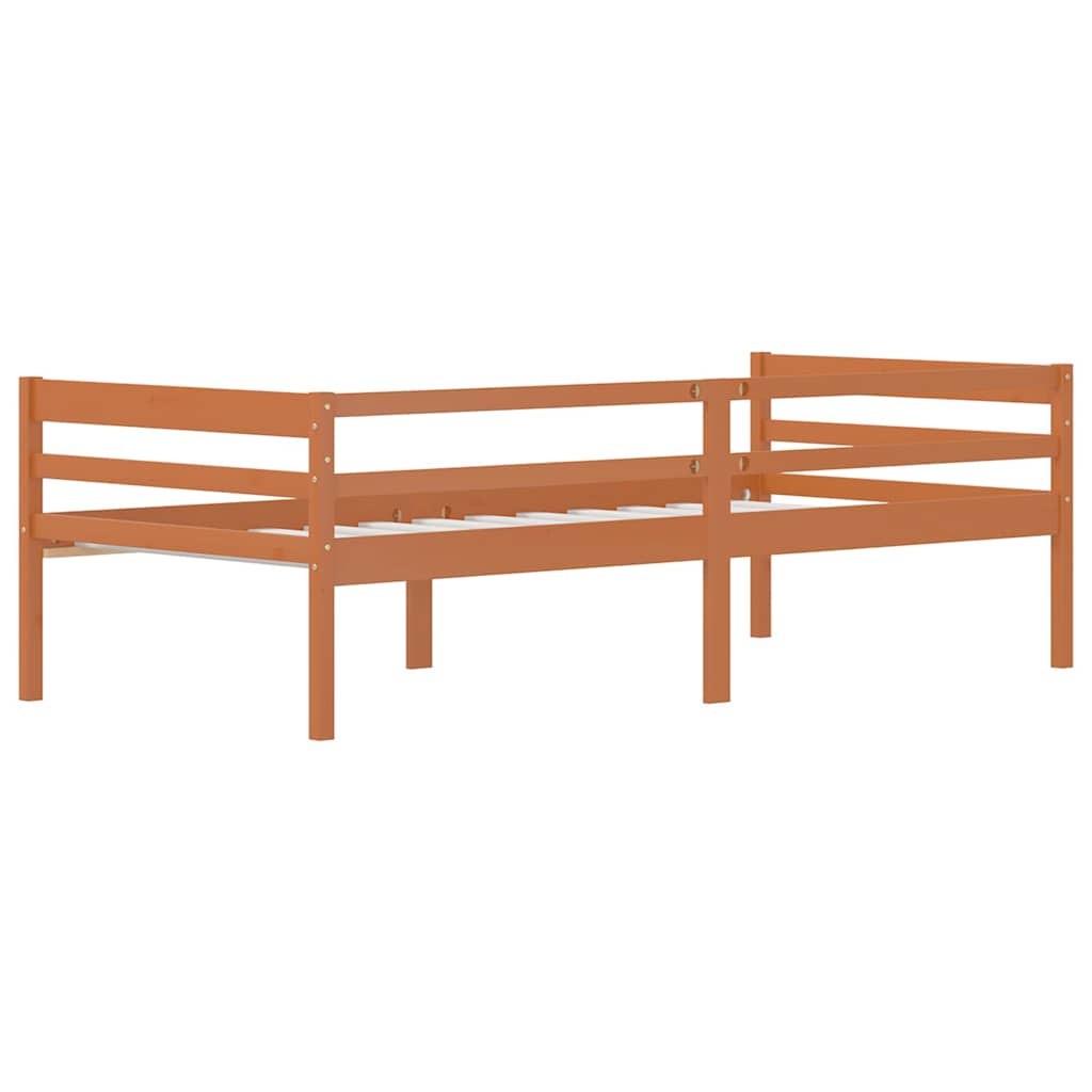 vidaXL Bed Frame without Mattress Honey Brown Solid Pinewood 90x200 cm 6