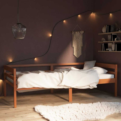 vidaXL Bed Frame without Mattress Honey Brown Solid Pinewood 90x200 cm 1