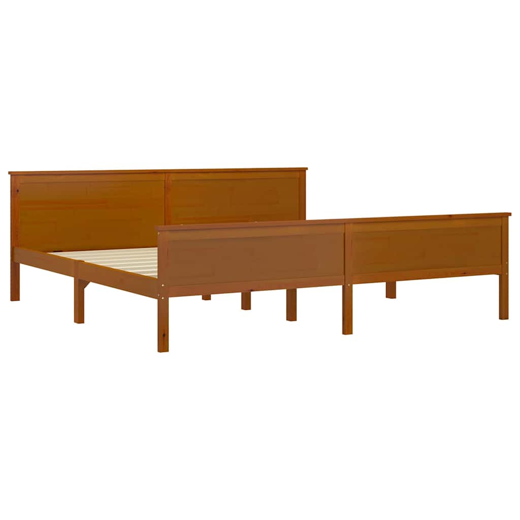vidaXL Bed Frame without Mattress Honey Brown Solid Wood Pine 200x200cm 3