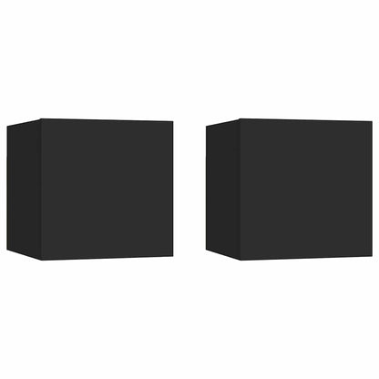 vidaXL Bedside Cabinet | Set of 2 | Black | Engineered wood | Medium 1