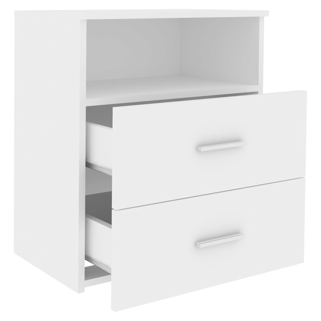 803272 vidaXL Bed Cabinet White 50x32x60 cm 4