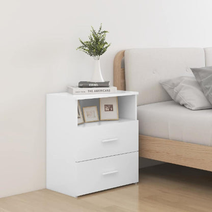 803272 vidaXL Bed Cabinet White 50x32x60 cm 1