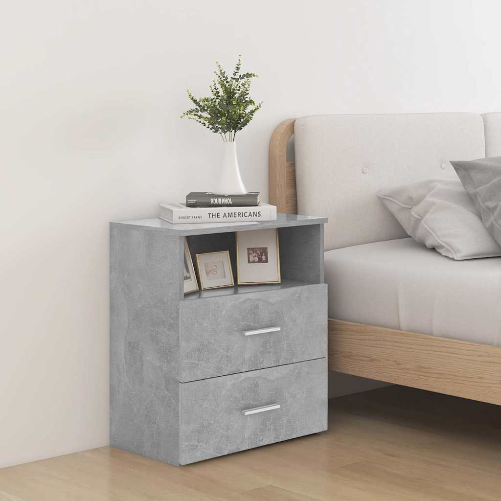 803280 vidaXL Bed Cabinet Concrete Grey 50x32x60 cm 1