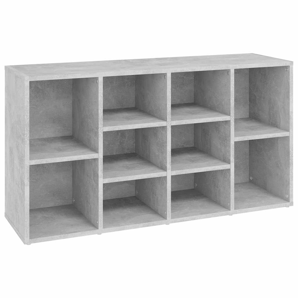 Shoe Bench 103x30x55 cm Engineered Wood Concrete grey