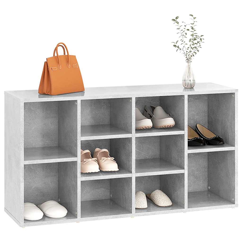 803294 vidaXL Shoe Bench Concrete Grey 103x30x55 cm Engineered Wood 6