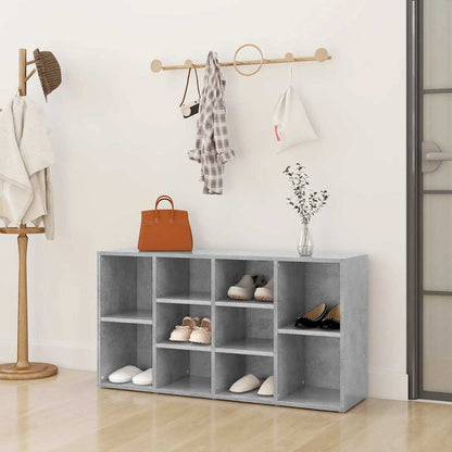 803294 vidaXL Shoe Bench Concrete Grey 103x30x55 cm Engineered Wood 1