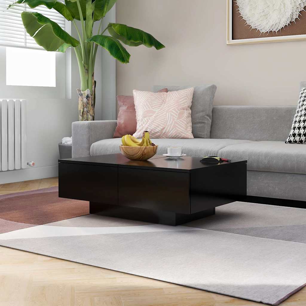 vidaXL Coffee Table Black 90x60x31 cm Engineered Wood 1