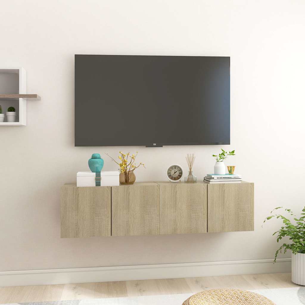 804518 vidaXL 2 Piece Hanging TV Cabinet Set Sonoma Oak 60x30x30 cm 1