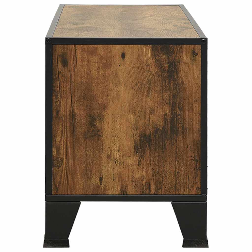 vidaXL TV Cabinet | Rustic brown | MDF, Metal | Large | Rustic Brown TV Cabinet 4