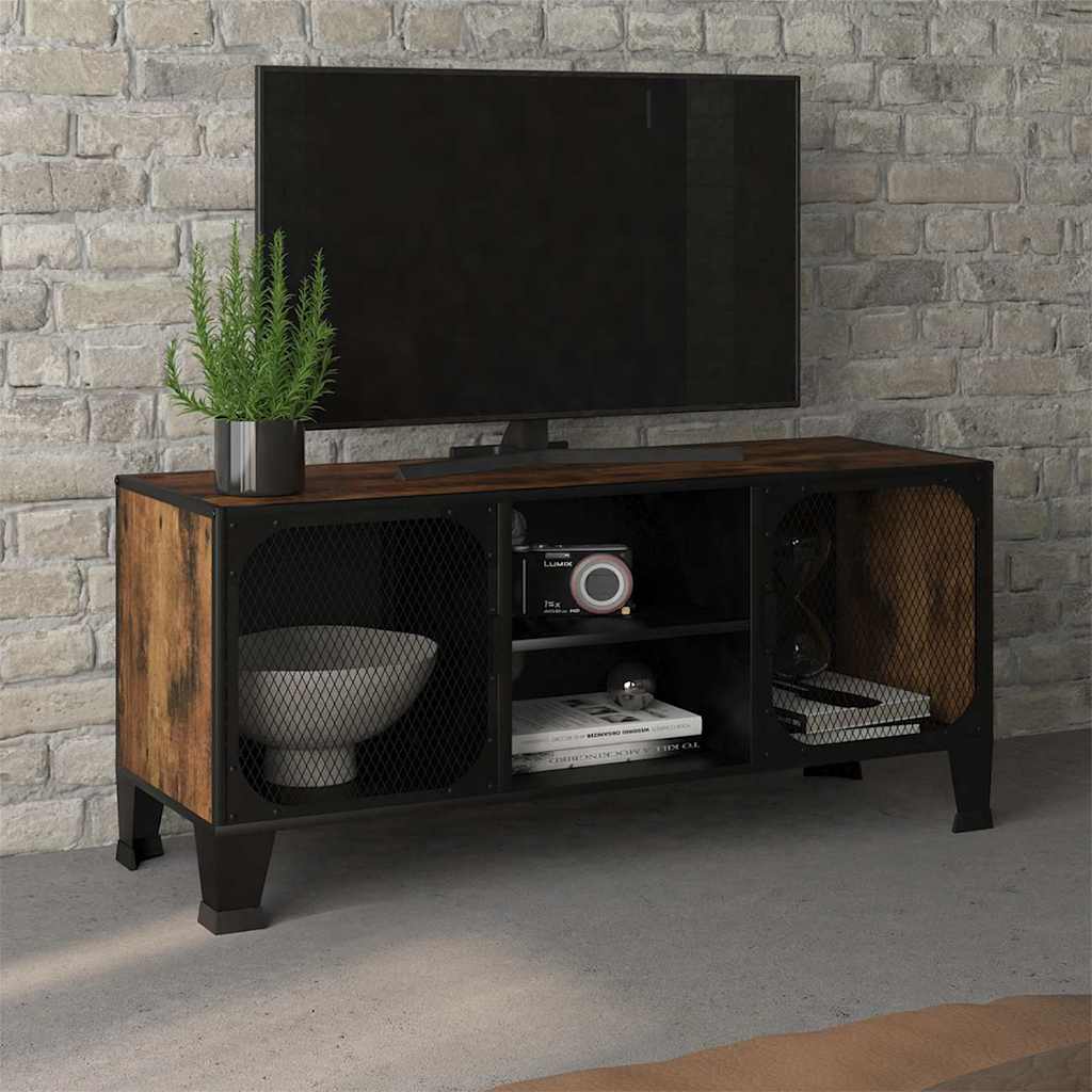 vidaXL TV Cabinet | Rustic brown | MDF, Metal | Large | Rustic Brown TV Cabinet 1