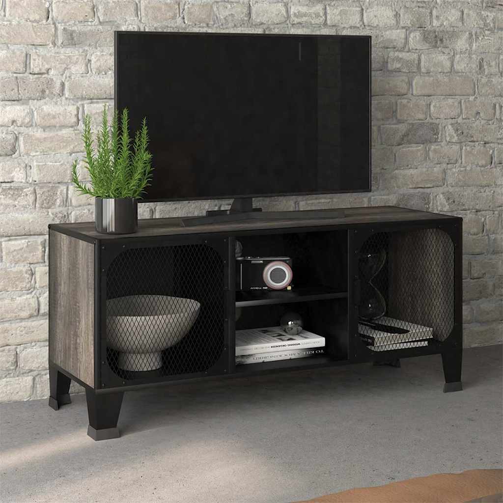 vidaXL TV Cabinet | Grey | MDF | 105 cm | TV Cabinet | Rectangular | Industrial 1