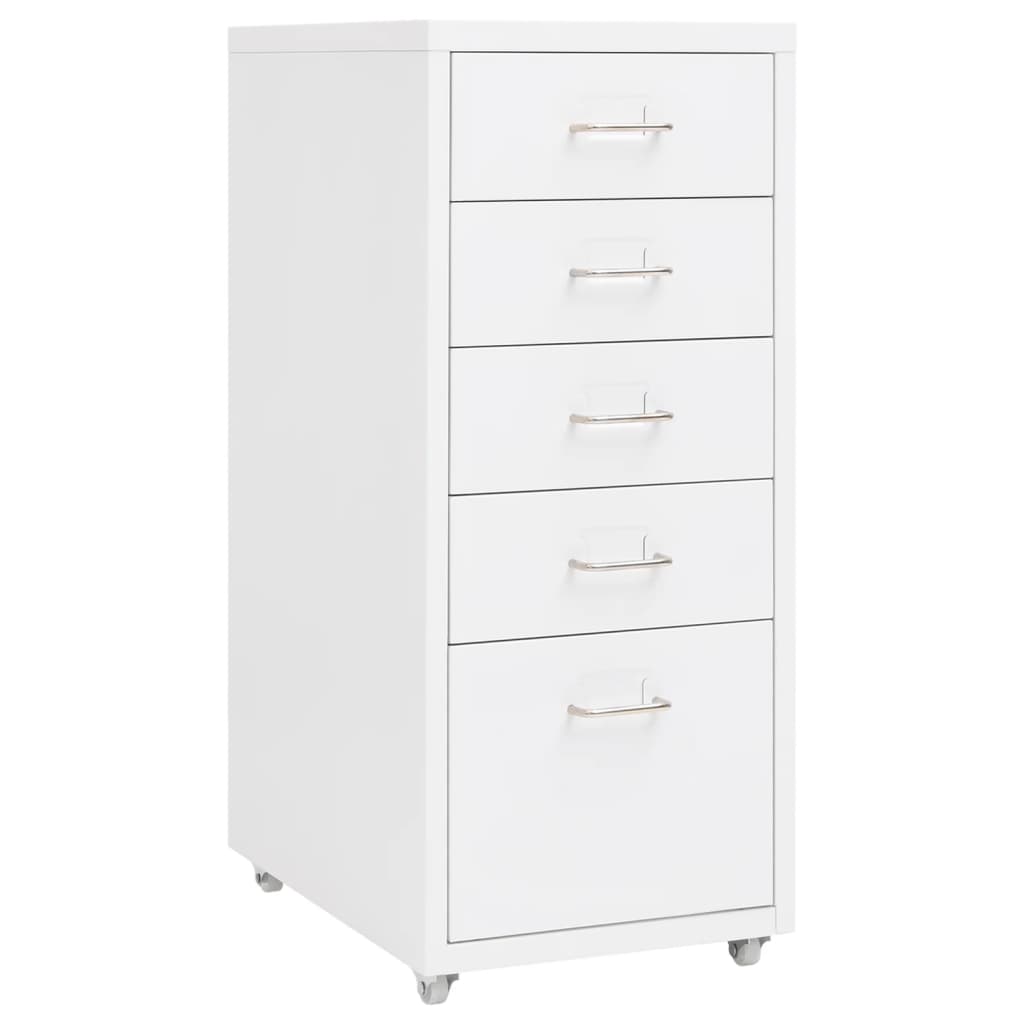 vidaXL Mobile File Cabinet White 28x41x69 cm Metal 1