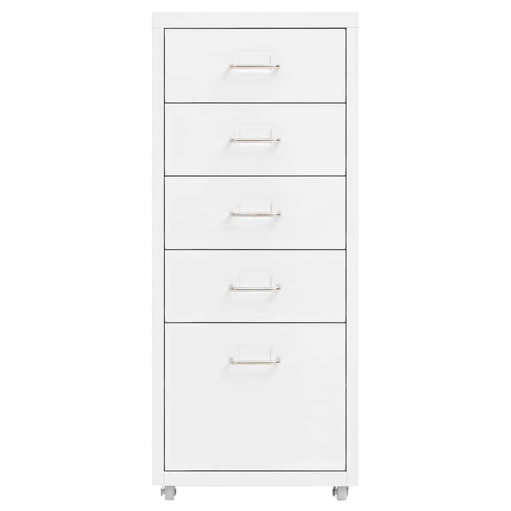 vidaXL Mobile File Cabinet White 28x41x69 cm Metal 2