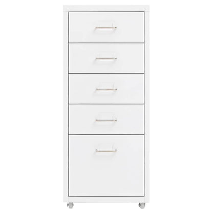 vidaXL Mobile File Cabinet White 28x41x69 cm Metal 2