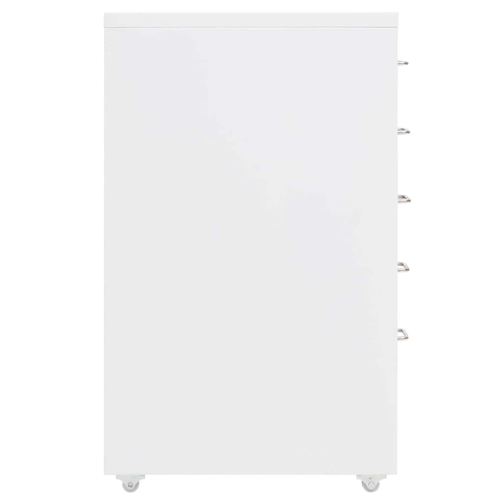 vidaXL Mobile File Cabinet White 28x41x69 cm Metal 3