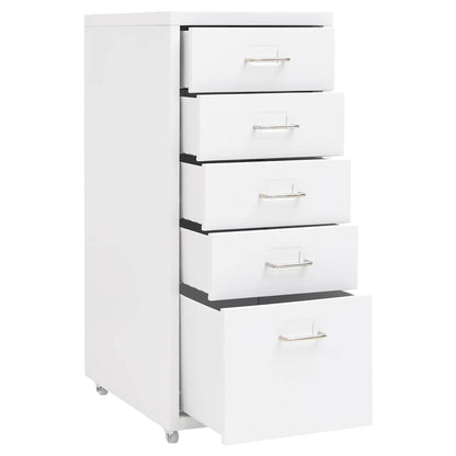 vidaXL Mobile File Cabinet White 28x41x69 cm Metal 5