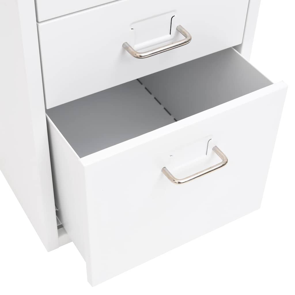 vidaXL Mobile File Cabinet White 28x41x69 cm Metal 6