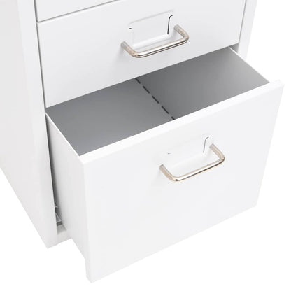 vidaXL Mobile File Cabinet White 28x41x69 cm Metal 6