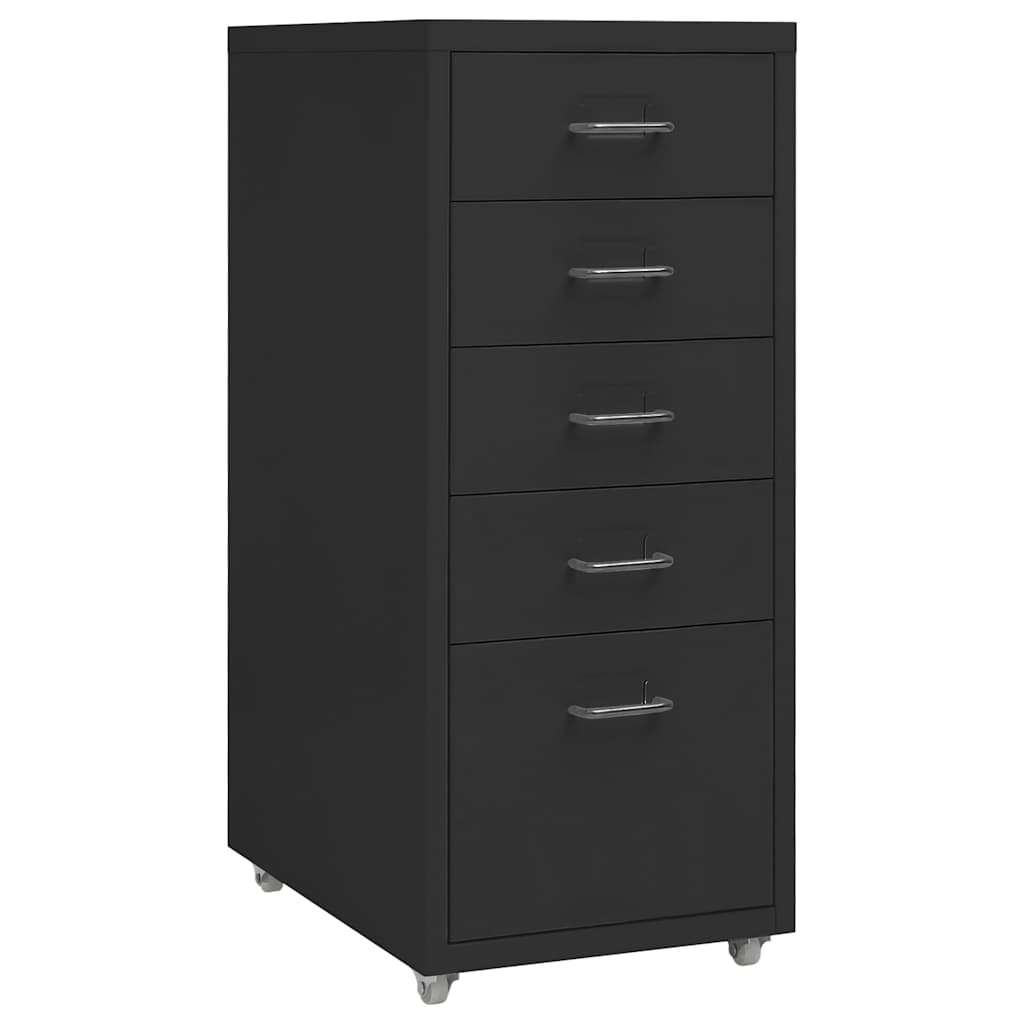 vidaXL Mobile File Cabinet Black 28x41x69 cm Metal 1