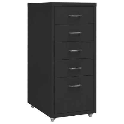 vidaXL Mobile File Cabinet Black 28x41x69 cm Metal 1