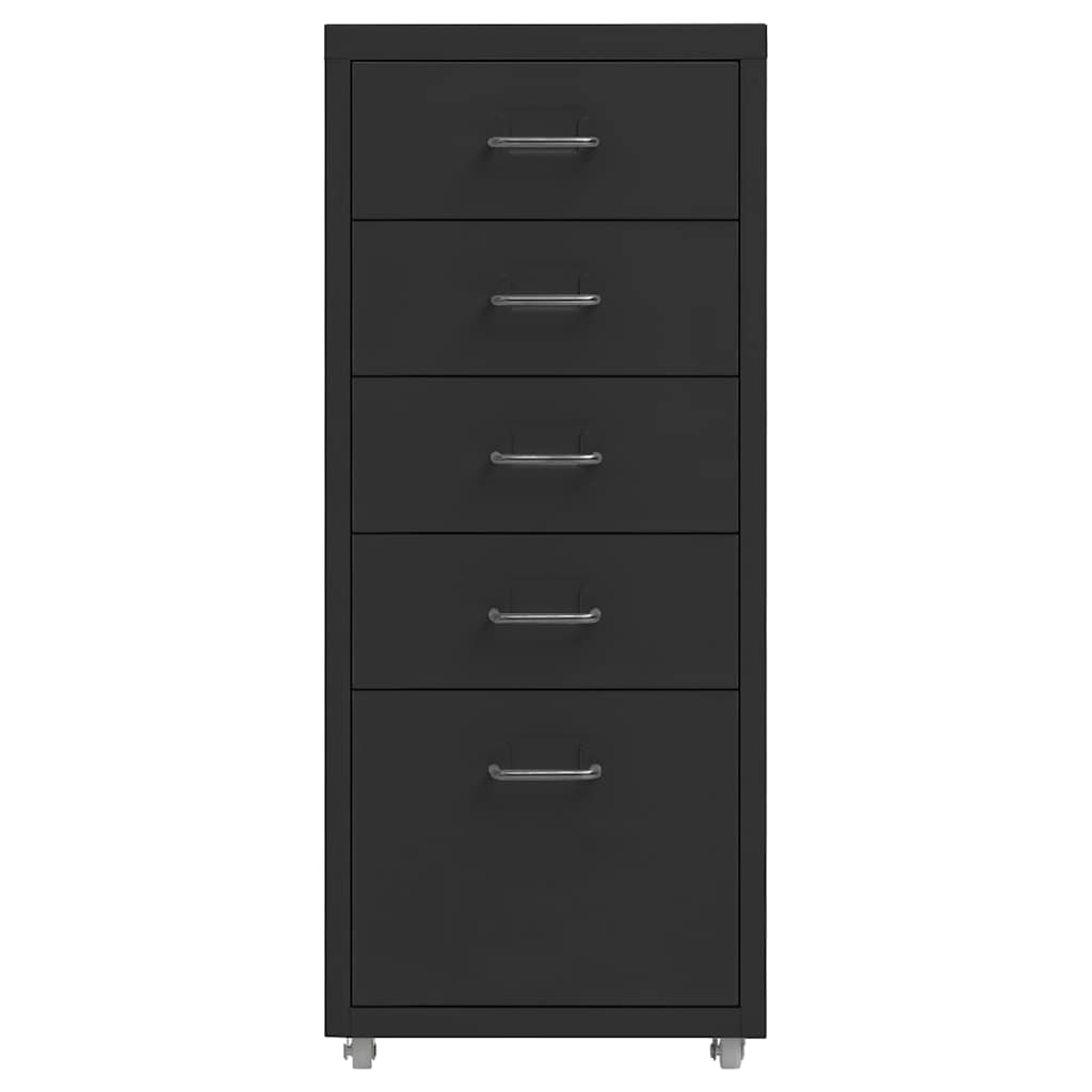 vidaXL Mobile File Cabinet Black 28x41x69 cm Metal 2