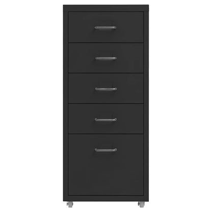 vidaXL Mobile File Cabinet Black 28x41x69 cm Metal 2