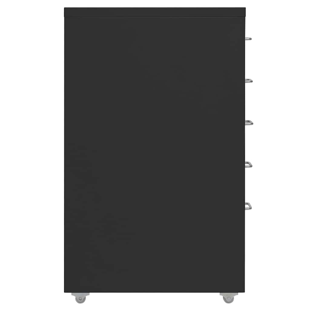 vidaXL Mobile File Cabinet Black 28x41x69 cm Metal 3