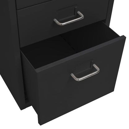 vidaXL Mobile File Cabinet Black 28x41x69 cm Metal 6