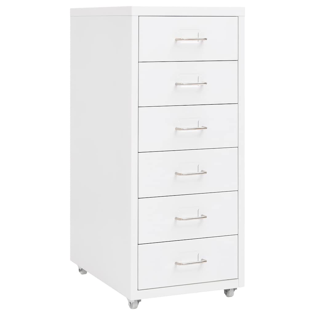 vidaXL Mobile File Cabinet White 28x41x69 cm Metal 1