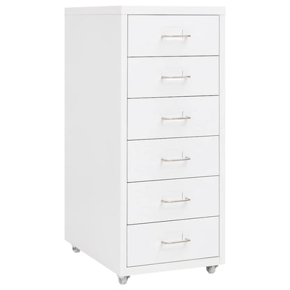 vidaXL Mobile File Cabinet White 28x41x69 cm Metal 1