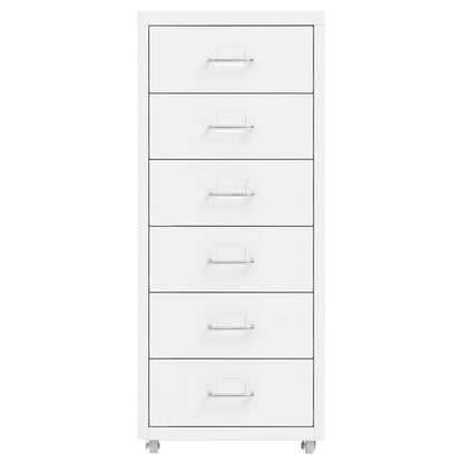 vidaXL Mobile File Cabinet White 28x41x69 cm Metal 2