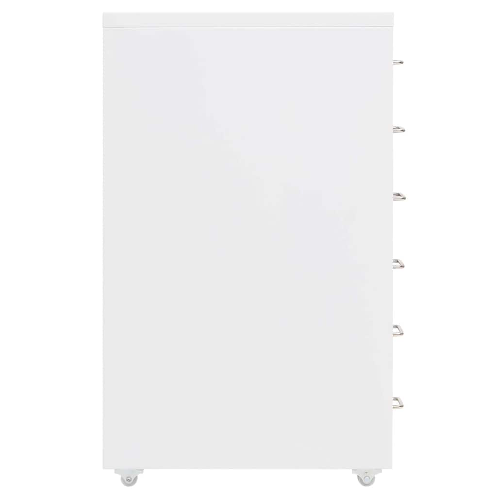vidaXL Mobile File Cabinet White 28x41x69 cm Metal 3