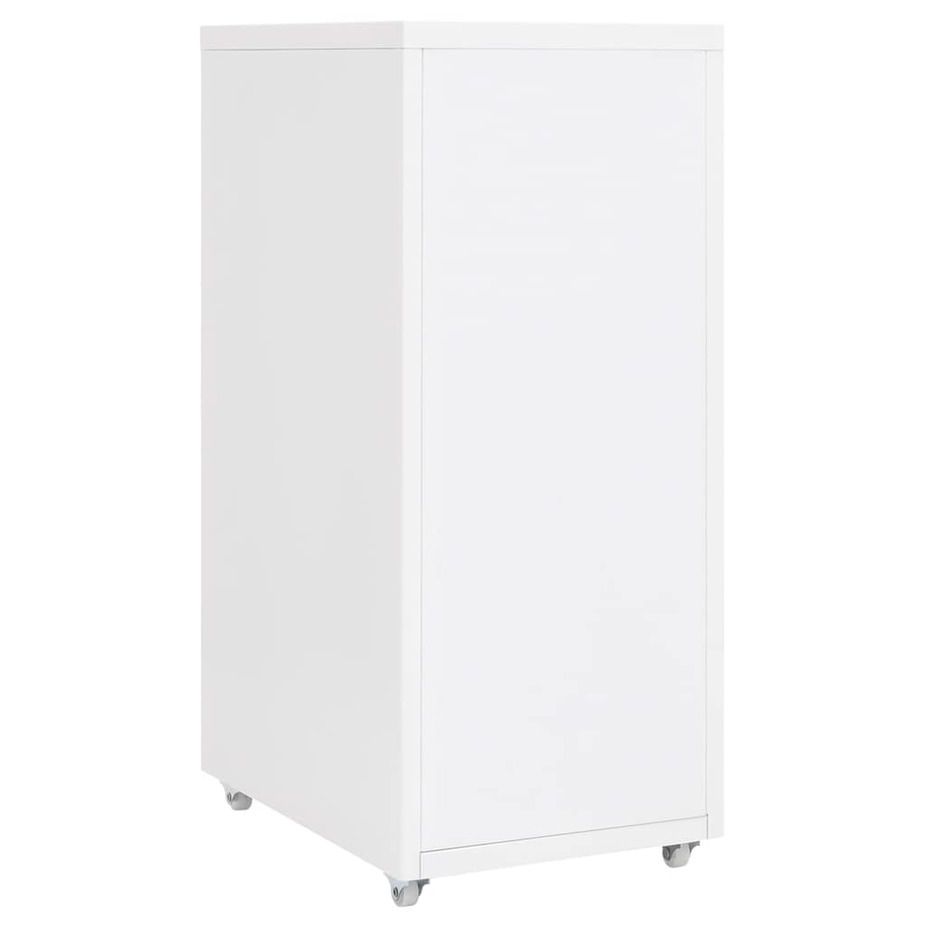 vidaXL Mobile File Cabinet White 28x41x69 cm Metal 4