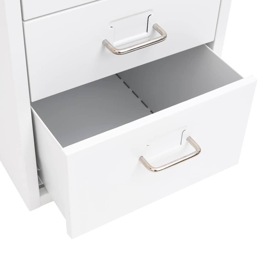 vidaXL Mobile File Cabinet White 28x41x69 cm Metal 6