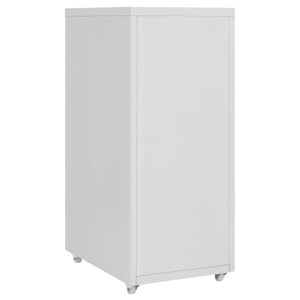 vidaXL Mobile File Cabinet | Grey | Metal | Medium | Storage 4