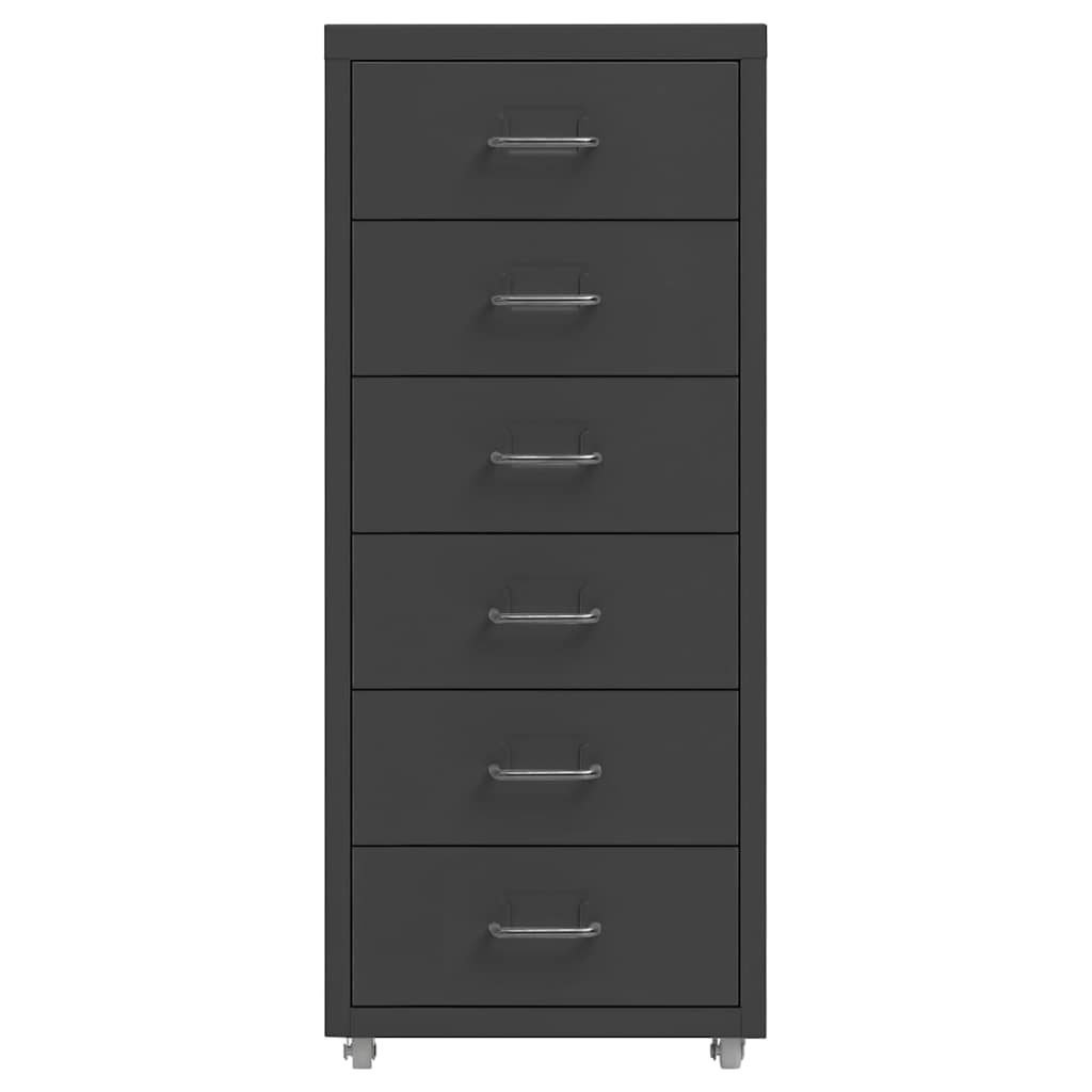 vidaXL Mobile File Cabinet Anthracite 28x41x69 cm Metal 2