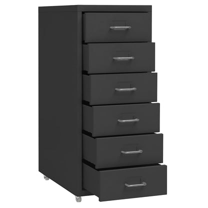vidaXL Mobile File Cabinet Anthracite 28x41x69 cm Metal 5