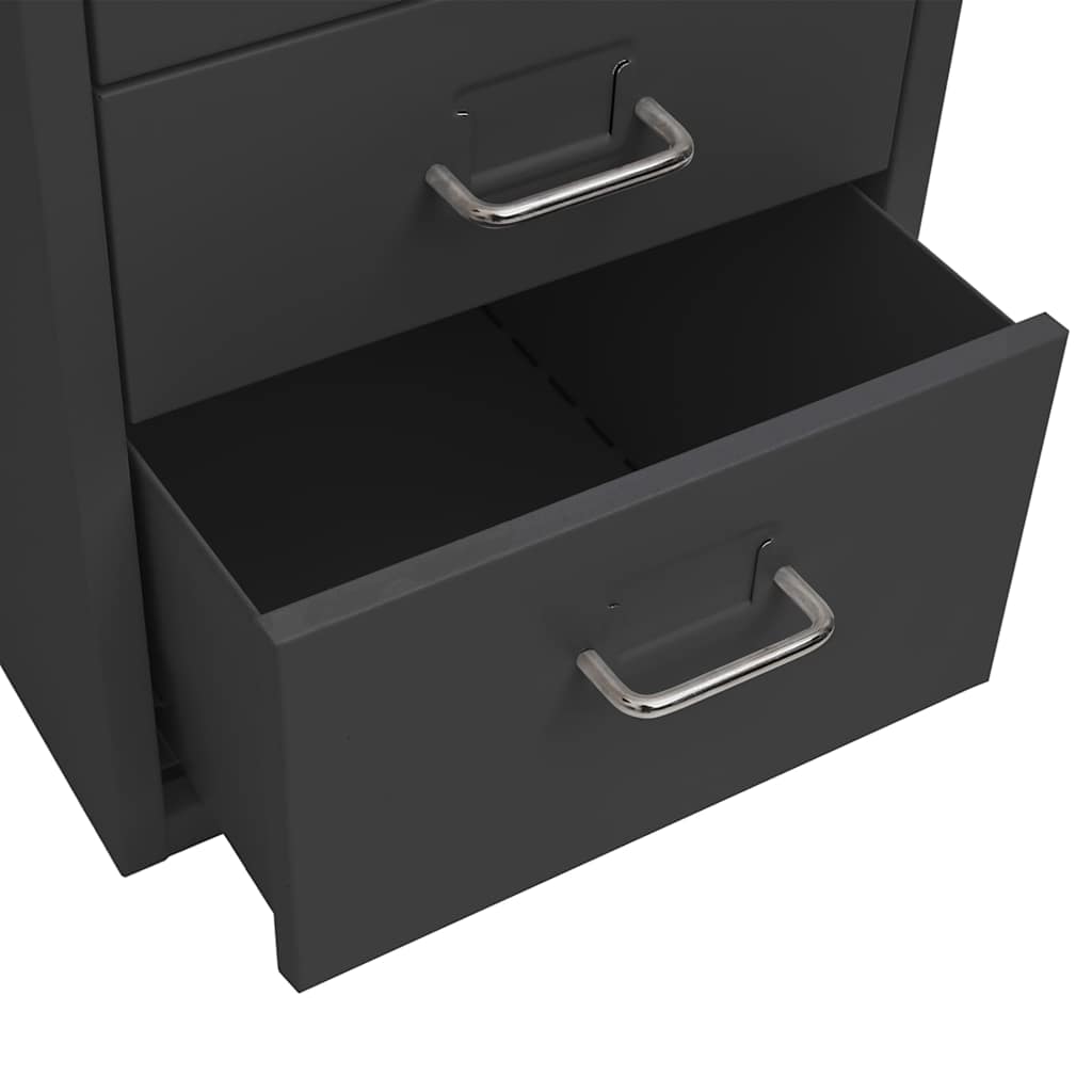 vidaXL Mobile File Cabinet Anthracite 28x41x69 cm Metal 6