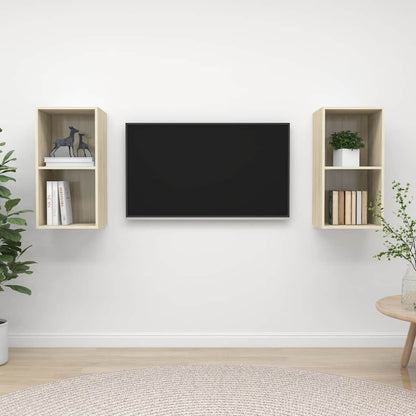 vidaXL TV Cabinet | Set of 2 | Sonoma Oak | Engineered Wood | TV Cabinet 1