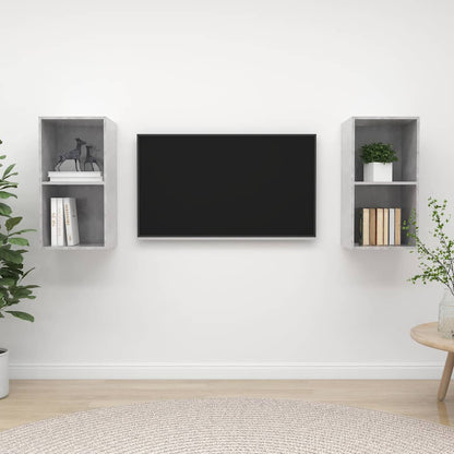 vidaXL TV Cabinet | Set of 2 | Concrete grey | Engineered wood | Standard 1