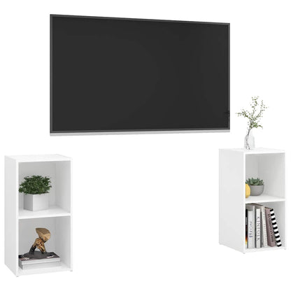 vidaXL TV Cabinets 2 pcs White 72x35x36.5 cm Engineered Wood 3